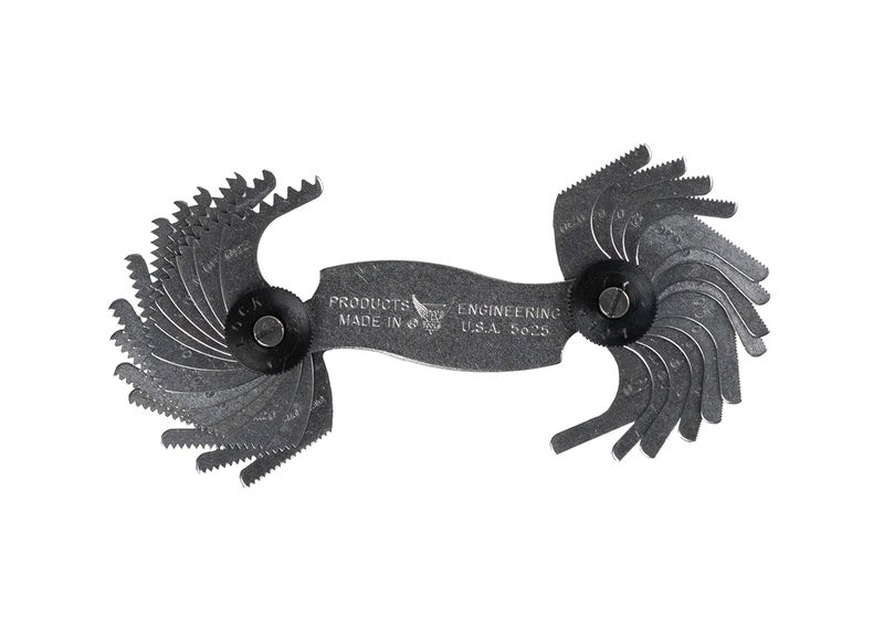 PEC TOOLS Screw Pitch Gage, 0.25-2.5 mm, 28 Blades/2 Groups, Clearly Marked Scales, Suitable for Various Applications, Made in USA - Image 1